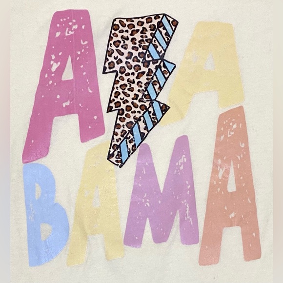 Tultex Womens XL Yellow MultiColor Alabama ShortSleeve Tee Collegiate Streetwear - Picture 2 of 12